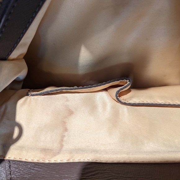 Taupe Saffiano Leather Danier Satchel - Picture 7 of 10